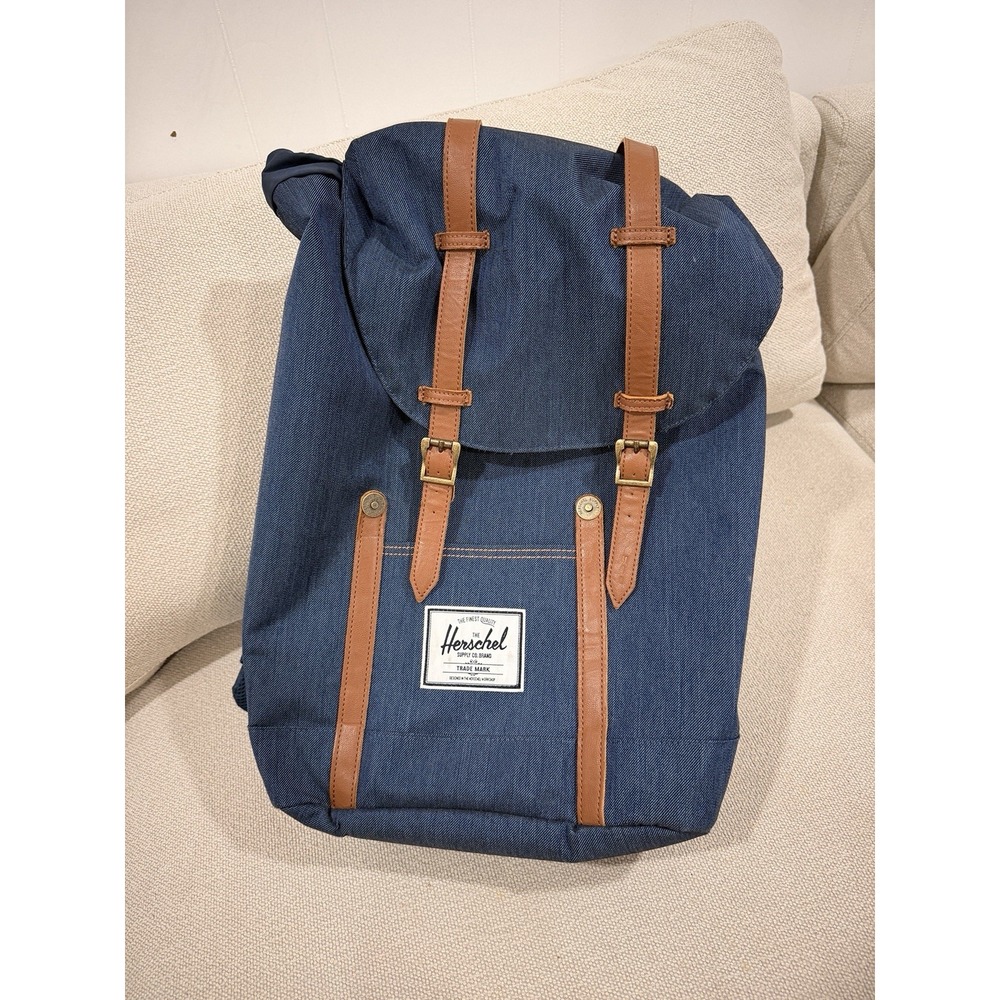 Herschel Supply Co. Little America‎ Laptop Backpack Navy/Tan Canvas